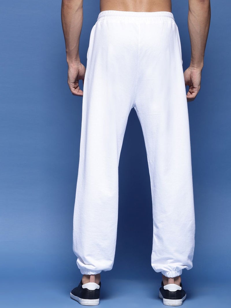 FLYNOFF White Printed Loose Fit Men's Jogger Pant - Image 3
